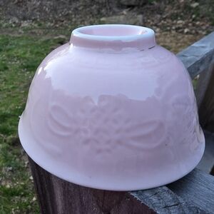 Pink Embossed Ceramic Bowl Small Chip